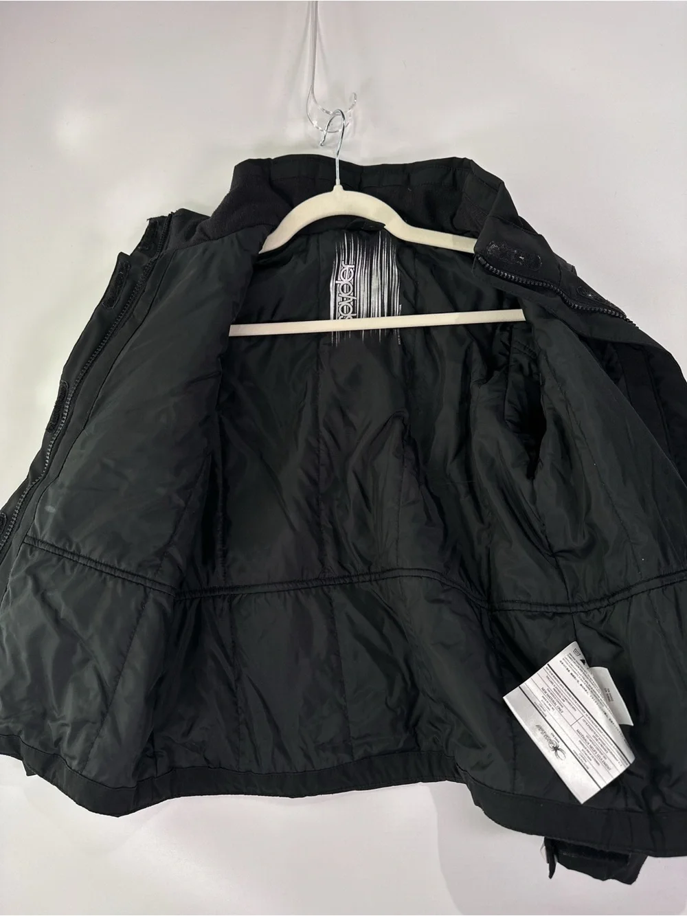 Spyder Girls Ski Jacket Rainbow Zipper Rhinestone Black Size 8